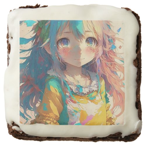 Beautiful Colorful Anime Girl  Brownie