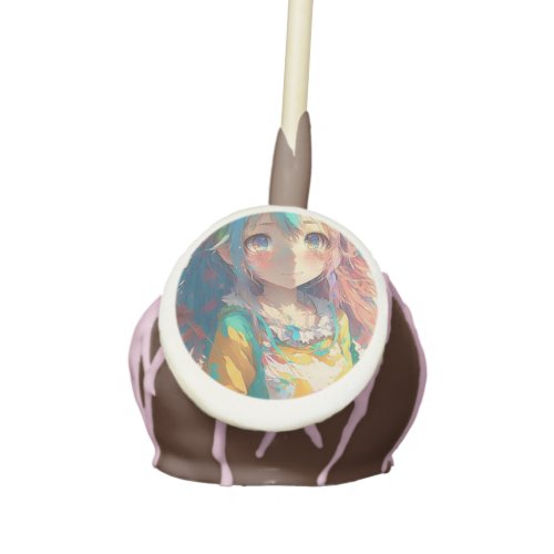 Beautiful Colorful Anime Girl  Cake Pops