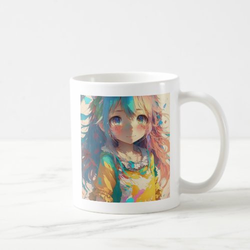 Beautiful Colorful Anime Girl Have a Beautiful Day Coffee Mug