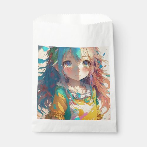 Beautiful Colorful Anime Girl Have a Beautiful Day Favor Bag