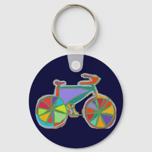 beautiful colorful art bike keychain