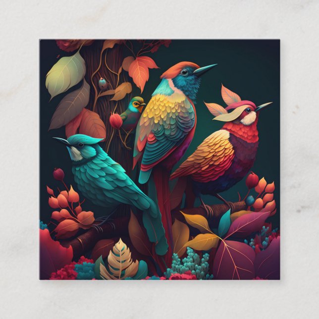 Beautiful Colorful Birds Enclosure Card (Front)