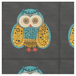 Beautiful Colorful Boho Retro Owl Fabric