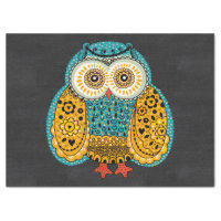 Beautiful Colorful Boho Retro Owl Tissue Paper