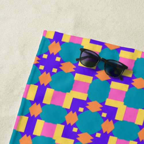 Beautiful Colorful Bright Seamless Pattern Beach Towel