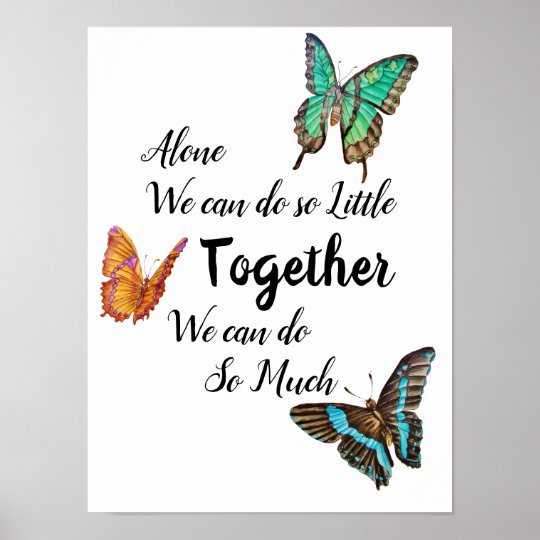 Beautiful Colorful Butterflies Motivational Poster | Zazzle.com