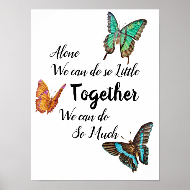 Beautiful Colorful Butterflies Motivational Poster (Front)