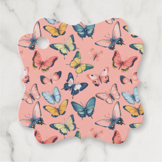 Beautiful Colorful Butterfly Print Favor Tags