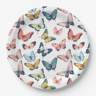 Beautiful Colorful Butterfly Print Paper Plates