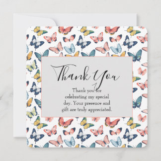 Beautiful Colorful Butterfly Print Thank You Card