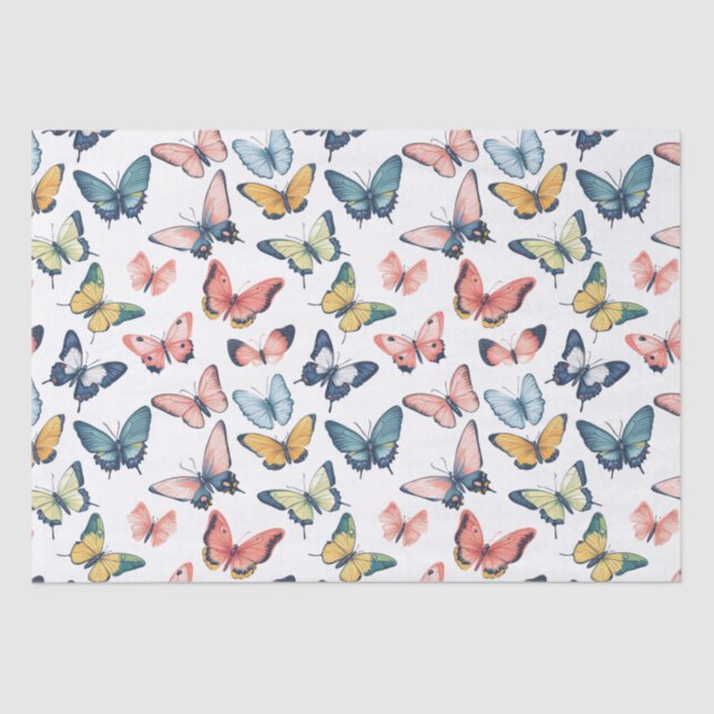 Beautiful Colorful Butterfly Print Tissue Paper (Front)