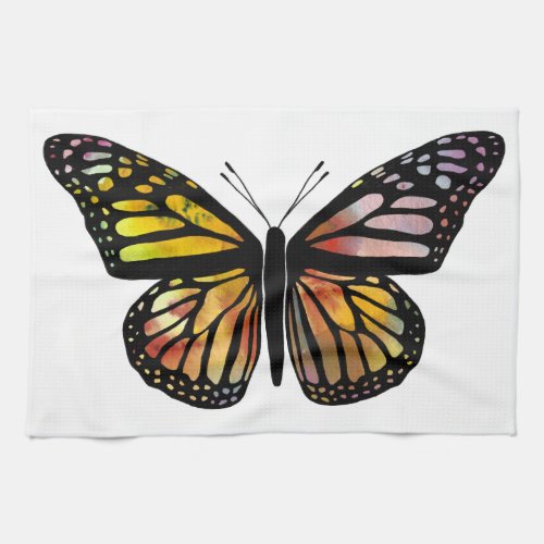 Beautiful Colorful Butterfly Watercolor Painting Kitchen Towel