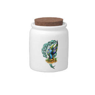 Beautiful Colorful Celtic Forest Faery Candy Jar