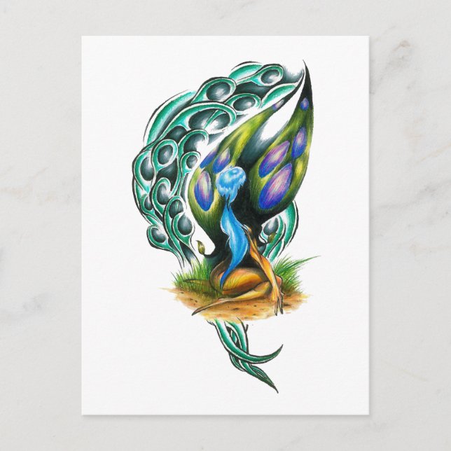 Beautiful Colorful Celtic Forest Faery Postcard (Front)