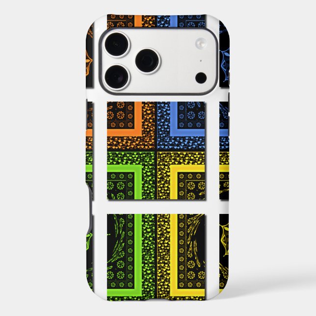 Beautiful colorful checkered geometrical stripes Case-Mate iPhone case (Back)