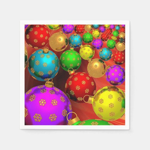 Beautiful Colorful Christmas Ornaments Paper Napkins