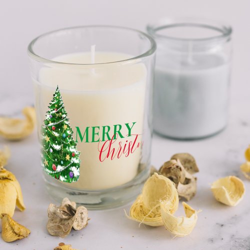 Beautiful Colorful Christmas Tree Merry Christmas  Scented Candle