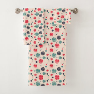 Beautiful colorful circle bath towel set