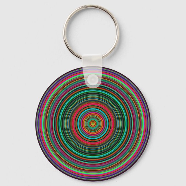 Beautiful Colorful Circular Pattern Keychain (Front)