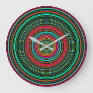 Beautiful Colorful Circular Pattern Large Clock