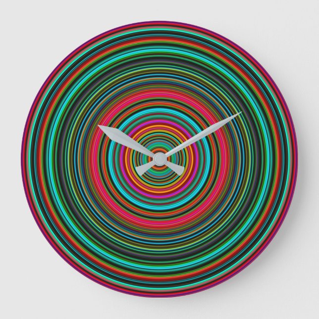 Beautiful Colorful Circular Pattern Large Clock (Front)