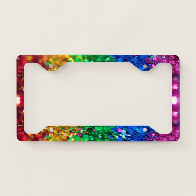 Beautiful Colorful Crystals License Plate Frame (Front)