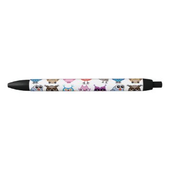 Beautiful Colorful Custom Owl Black Ink Pen by Hoot_Hoot at Zazzle