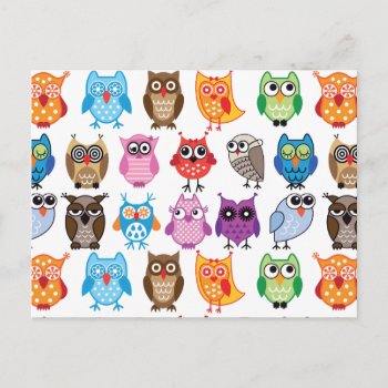 Beautiful Colorful Custom Owl Postcard by Hoot_Hoot at Zazzle
