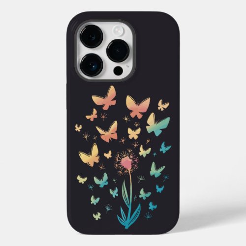 BEAUTIFUL COLORFUL DANDELION FLOWER AND BUTTERFLIE Case_Mate iPhone 14 PRO CASE