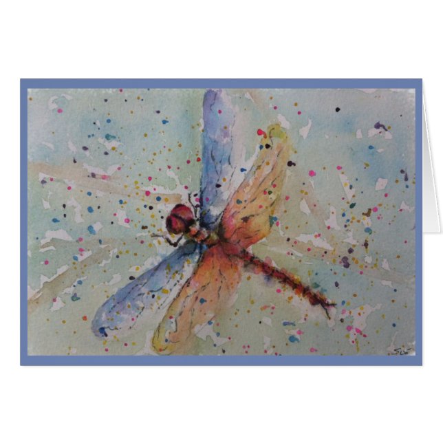 BEAUTIFUL COLORFUL DRAGON FLY CARDS (Front Horizontal)
