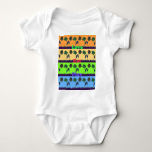 Beautiful colorful Eat Love Play text Floral Pop Baby Bodysuit