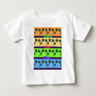 Beautiful colorful Eat Love Play text Floral Pop Baby T-Shirt
