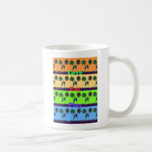 Beautiful colorful Eat Love Play text Floral Pop  Coffee Mug