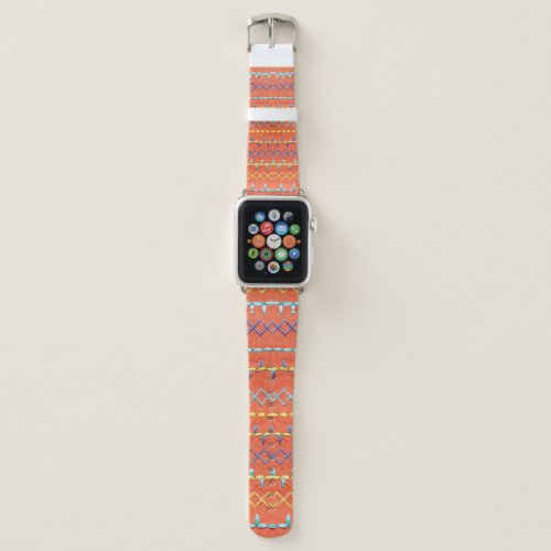 Beautiful colorful embroidered hippie style pie apple watch band