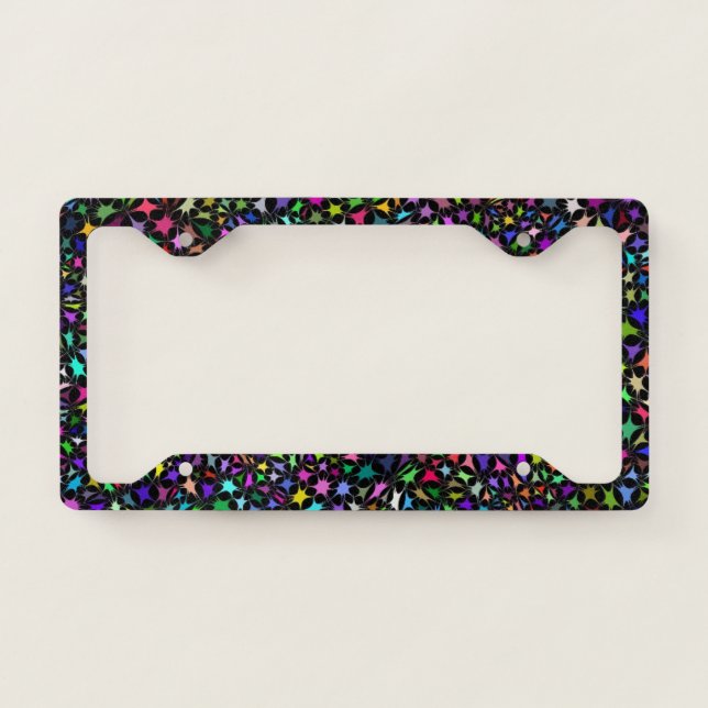 Beautiful & Colorful Explosion of Stars License Plate Frame (Front)