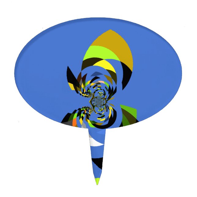 Beautiful colorful female silhouette Illustrations Cake Topper (Front)