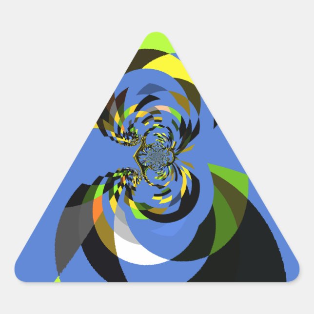 Beautiful colorful female silhouette Illustrations Triangle Sticker (Front)