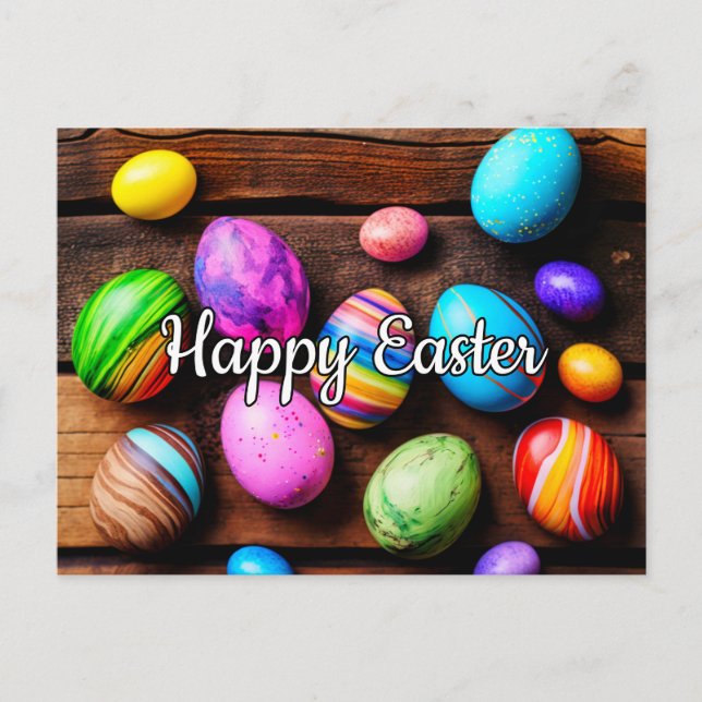 Beautiful Colorful Festive Easter Collage Postcard (Front)