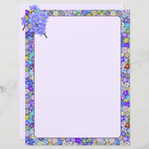 Beautiful Colorful Floral 8.5 x 11 Stationary