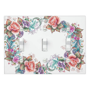 Beautiful Colorful Floral Light Switch Cover