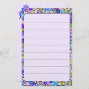 Beautiful Colorful Floral Lined Stationary Stationery