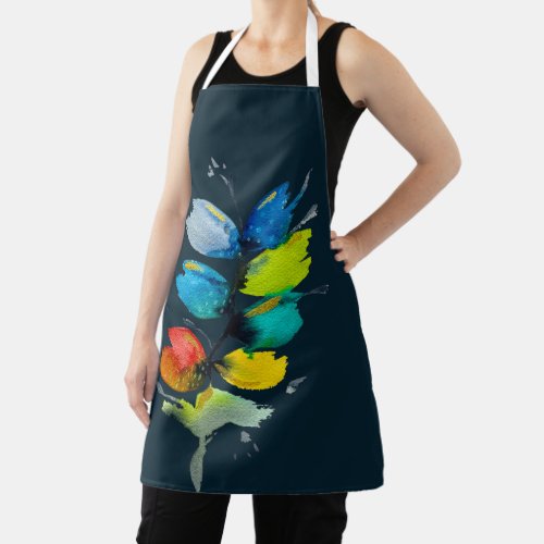 Beautiful colorful floral loose watercolor flower apron