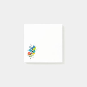 Beautiful colorful floral loose watercolor flower post-it notes