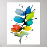 Beautiful Colorful Floral Loose Watercolor Flower Poster at Zazzle