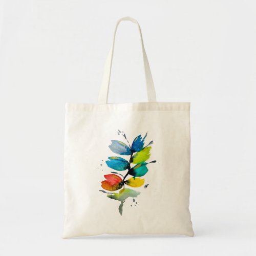 Beautiful colorful floral loose watercolor flower tote bag