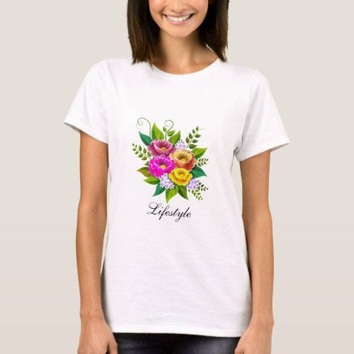 Beautiful Colorful Flower Bouquet T_Shirt