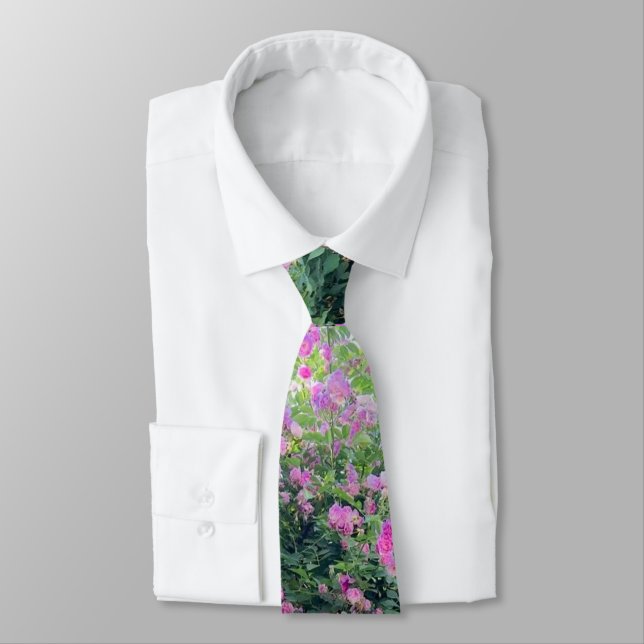 Beautiful  Colorful Flower Neck Tie (Tied)