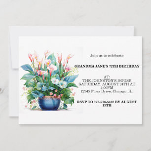 Beautiful Colorful Flowers Birthday Party Invitation