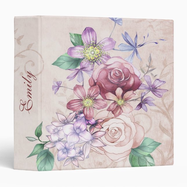 Beautiful Colorful Flowers Custom Binder (Front/Spine)