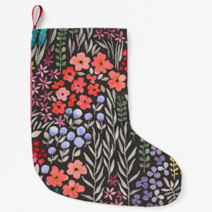 Beautiful colorful flowers garden seamless pattern small christmas stocking